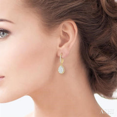 1 ctw Pear Shape Diamond Lovebright Earrings in 14K Yellow and White Gold