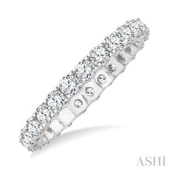 1 1/2 Ctw Round Cut Diamond Eternity Wedding Band in 14K White Gold