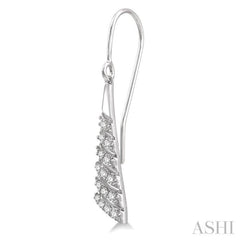 1/5 Ctw Chevron Round Cut Diamond Earrings in 10K White Gold