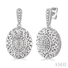1/20 Ctw Single Cut Diamond Fashion Earrings in Sterling Silver