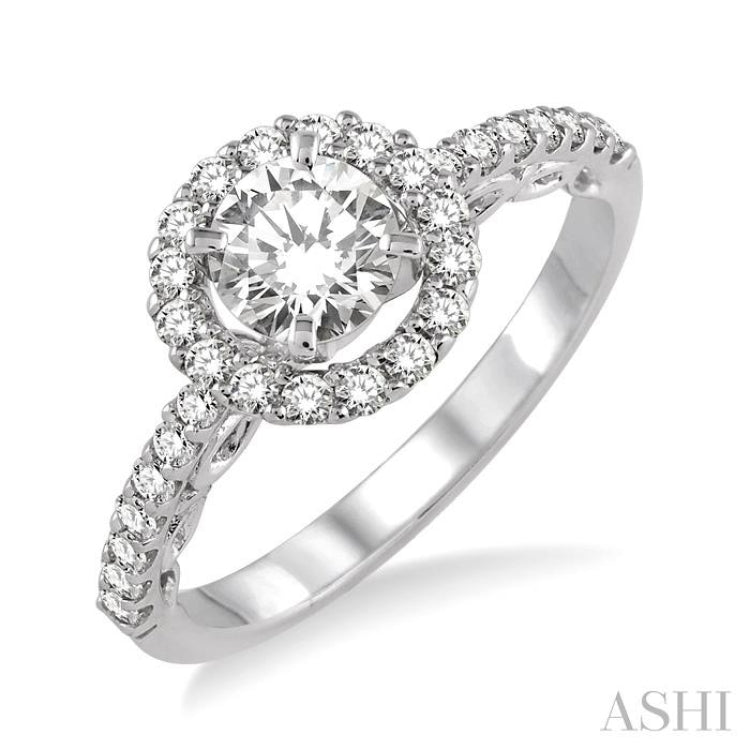 3/8 Ctw Diamond Semi-Mount Engagement Ring in 14K White Gold