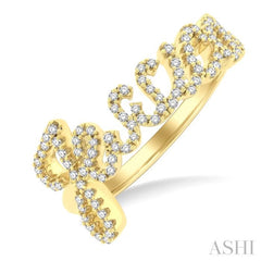 1/3 Ctw'Jessica' Script Name Round Cut Diamond Ring in 10K Yellow Gold