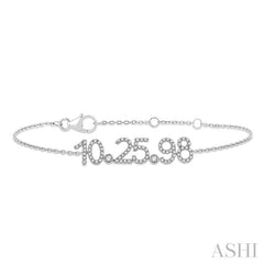 1/4 Ctw '10.25.98' Date Diamond Bracelet in 10K White Gold