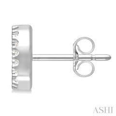 1/10 Ctw Initial 'D' Round Cut Diamond Earrings in 10K White Gold