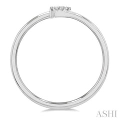 1/20 Ctw Initial 'P' Round Cut Diamond Fashion Ring in 10K White Gold