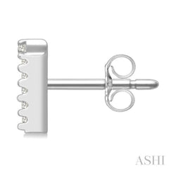 1/10 Ctw Initial 'T' Round Cut Diamond Earrings in 10K White Gold