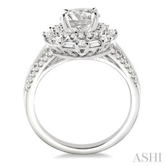 3/4 Ctw Diamond Semi-Mount Engagement Ring in 14K White Gold