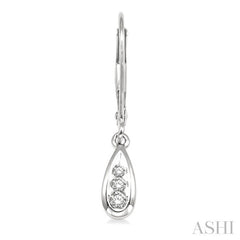 1/8 Ctw Pear Shape Round Cut Diamond Earrings in 14K White Gold