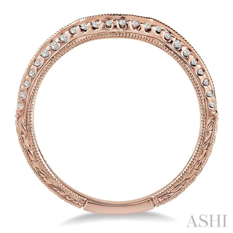 1/8 Ctw Round Cut Diamond Wedding Band in 14K Rose Gold