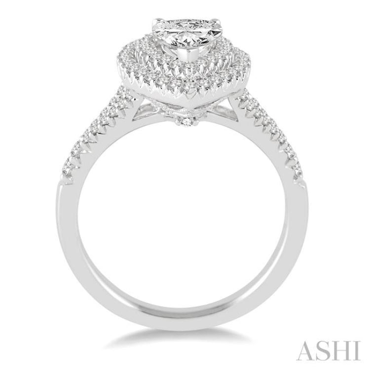 1/2 Ctw Diamond Semi-mount Engagement Ring in 14K White Gold