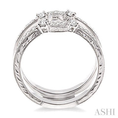 3/8 Ctw Round Cut Diamond Insert Ring in 14K White Gold
