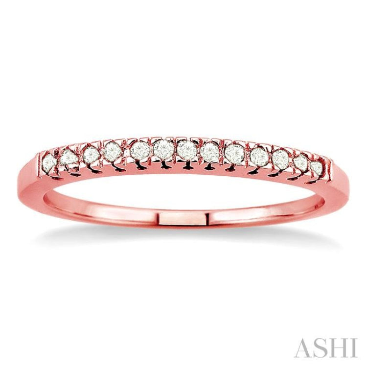 1/10 Ctw Round Cut Diamond Wedding Band in 14K Rose Gold