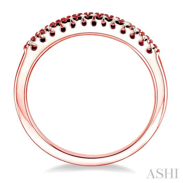 1/10 Ctw Round Cut Diamond Wedding Band in 14K Rose Gold