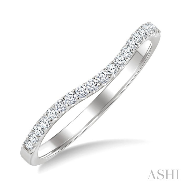 1/5 Ctw Round Diamond Wedding Band in 14K White Gold