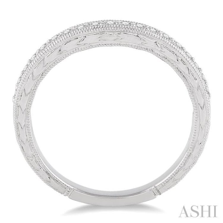 1/5 Ctw Round Cut Diamond Wedding Band in 14K White Gold