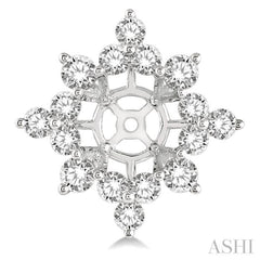 1 1/2 Ctw Lattice Round Cut Diamond Earrings Jacket in 14K White Gold