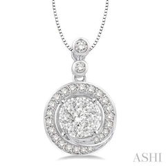 1/2 Ctw Diamond Lovebright Pendant in 14K White Gold with Chain
