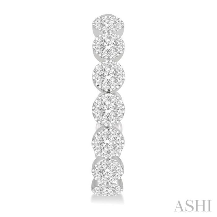 1 1/2 Ctw Lovebright Round Cut Diamond Hoop Earrings in 14K White Gold