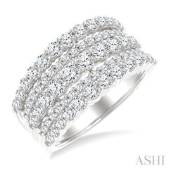 1 3/4 Ctw Round Cut Diamond Bold Fashion Band in 14K White Gold