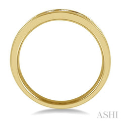 1 Ctw Channel Set 11 Stone Round Cut Diamond Wedding Band in 14K Yellow Gold