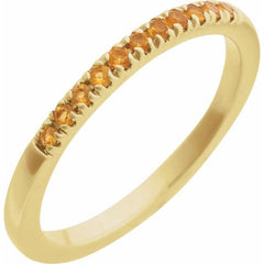 14K Yellow Gold Natural Citrine Stackable Ring