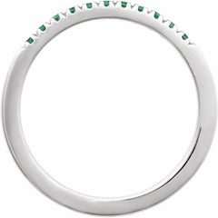 Sterling Silver Natural Emerald Stackable Ring