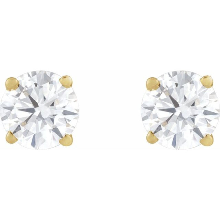 14K Yellow Gold 1/3 CT Lab-Grown White Diamond Earring