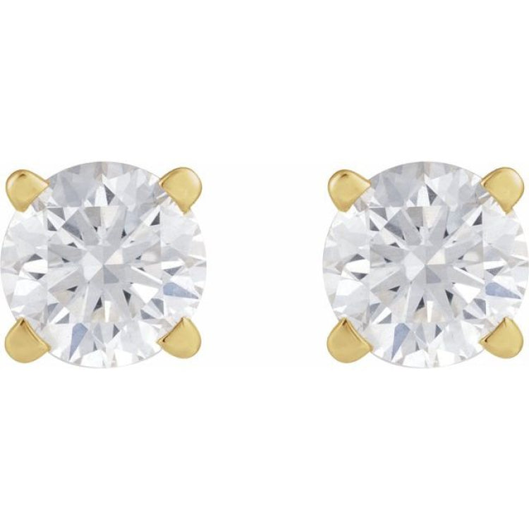 14K Yellow Gold 1/4 CT Lab-Grown White Diamond Earring