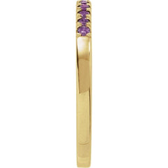10K Yellow Gold Natural Amethyst Stackable Ring