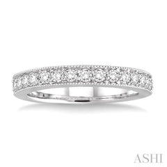 1/4 Ctw Round Cut Diamond Wedding Band in 14K White Gold