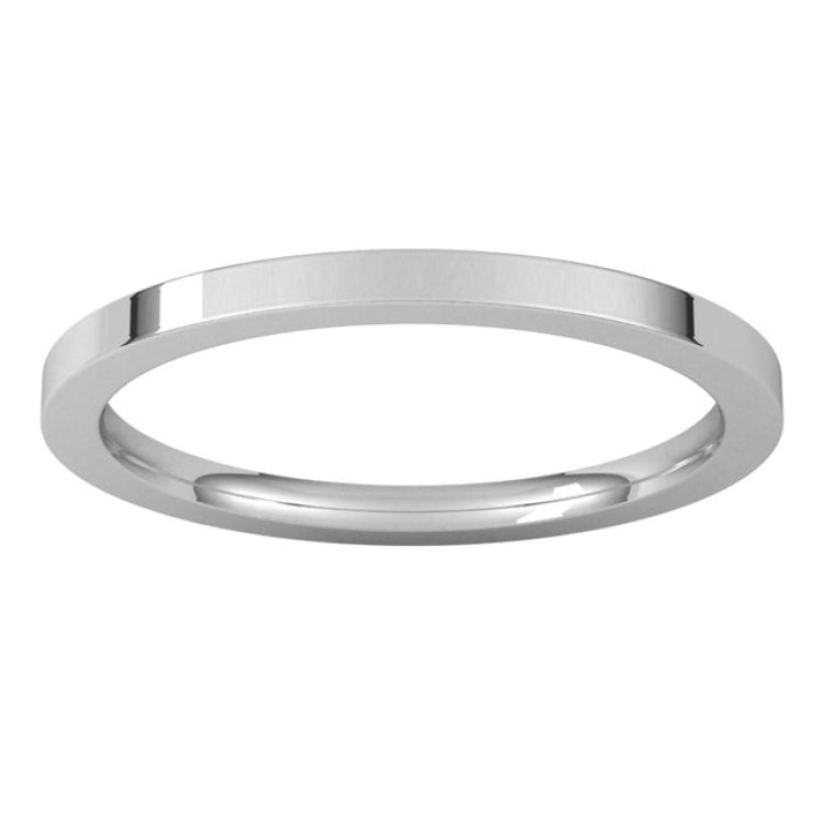 14K White Gold 1.5 mm Comfort-Fit Flat Band Size 5.5