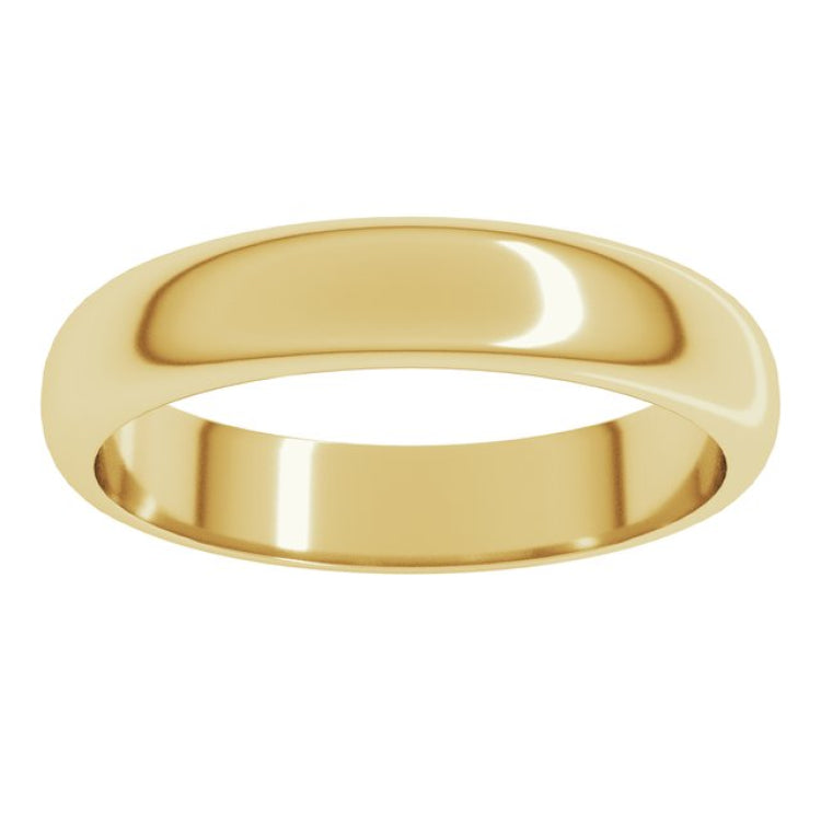 10K Yellow Gold 4 mm Half Round Band Size 12