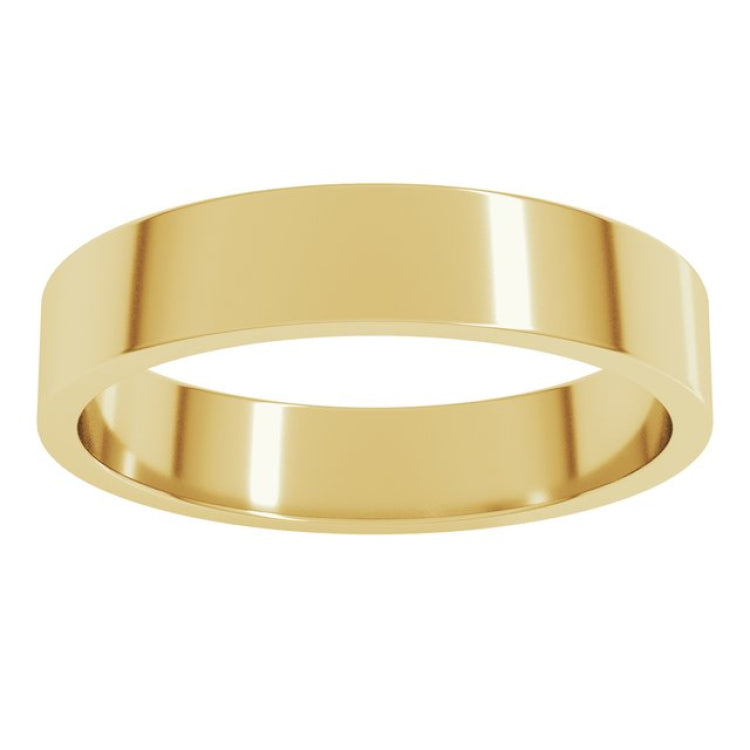 14K Yellow Gold 4 mm Flat Band Size 6