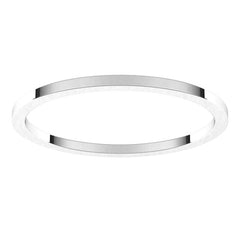 14K White Gold 1 mm Flat Band Size 6