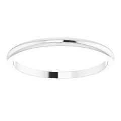 14K White Gold 1.5 mm Half Round Band Size 8
