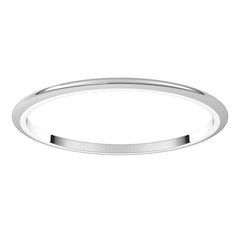 Platinum 1 mm Half Round Band Size 6