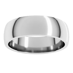 Sterling Silver 6 mm Lightweight Comfort-Fit Half Round Band Size 9.5