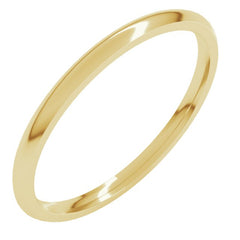 18K Yellow Gold 1.5 mm Lightweight Comfort-Fit Half Round Band Size 5.5