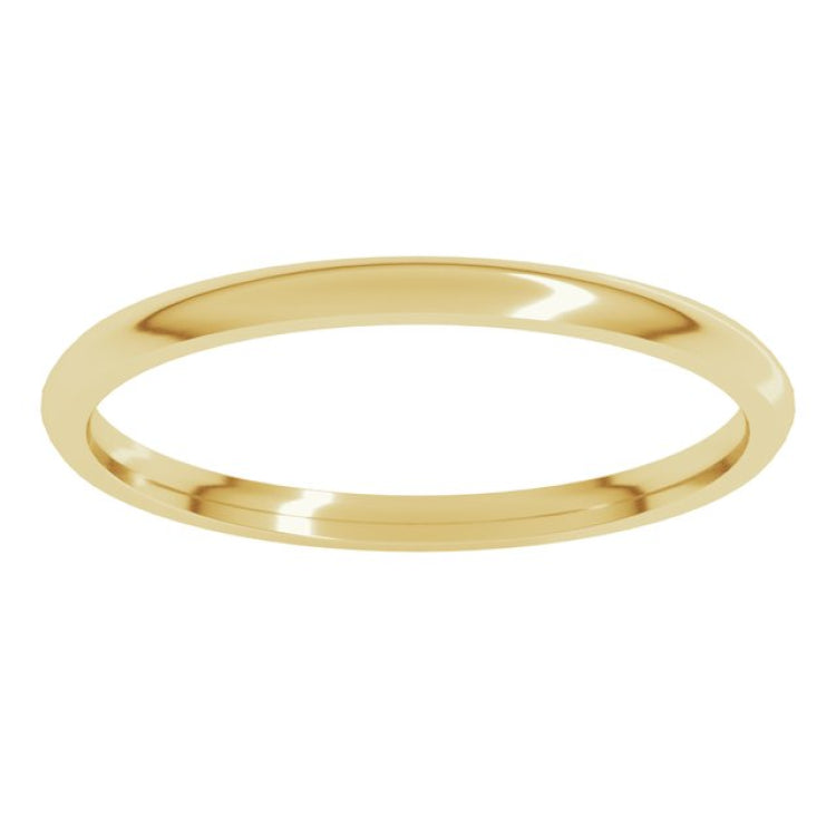 14K Yellow Gold 1.5 mm Lightweight Comfort-Fit Half Round Band Size 5.5