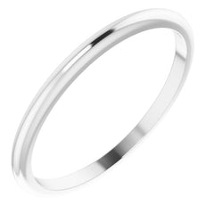 14K White Gold 1.5 mm Half Round Band Size 11.5