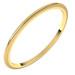 10K Yellow Gold 1 mm Half Round Band Size 5.5