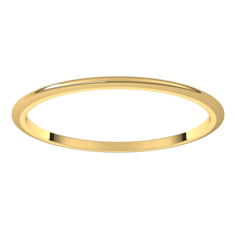 10K Yellow Gold 1 mm Half Round Band Size 5.5