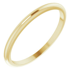 18K Yellow Gold 1.5 mm Half Round Band Size 7.5
