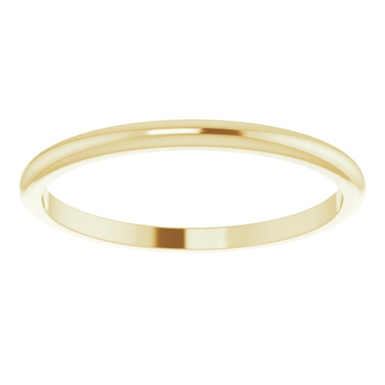 18K Yellow Gold 1.5 mm Half Round Band Size 7.5