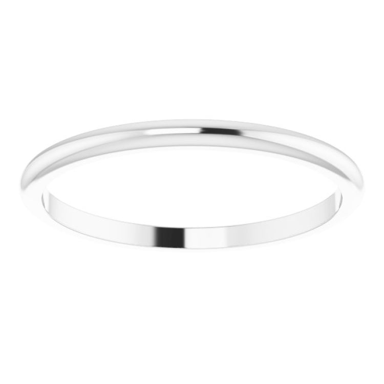 10K White Gold 1.5 mm Half Round Band Size 8