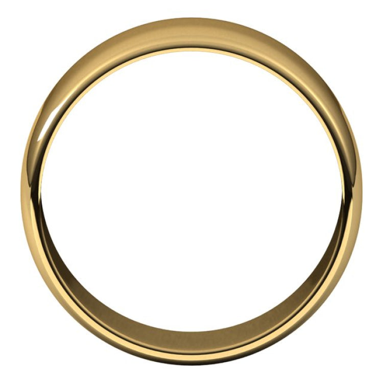 10K Yellow Gold 8 mm Lightweight Half Round Band Size 10