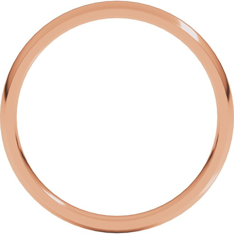 14K Rose Gold 2.5 mm Lightweight Comfort-Fit Half Round Band Size 7