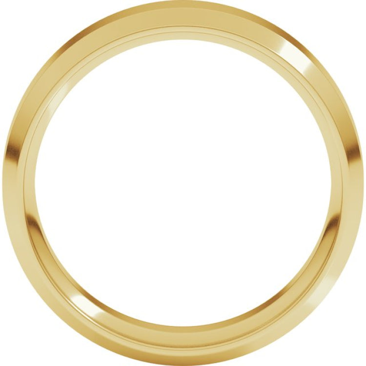 10K Yellow Gold 6 mm Beveled-Edge Comfort-Fit Flat Band Size 10.5