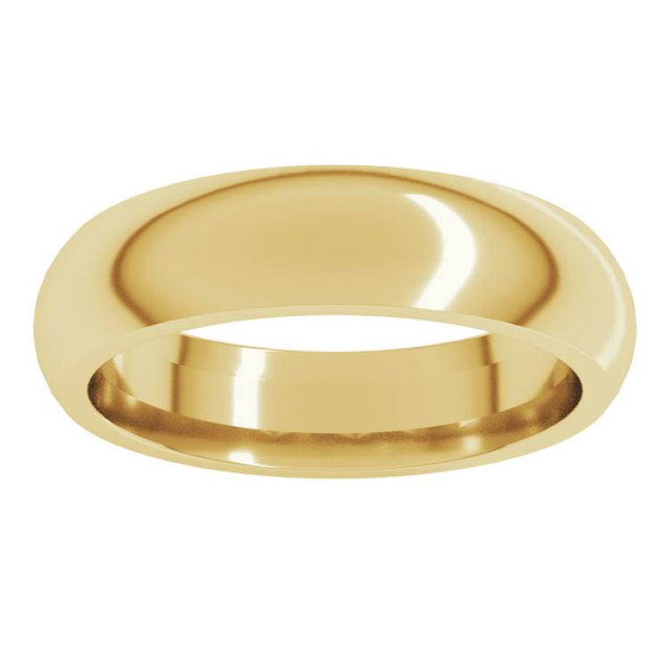 10K Yellow Gold 5 mm Comfort-Fit Half Round Band Size 9