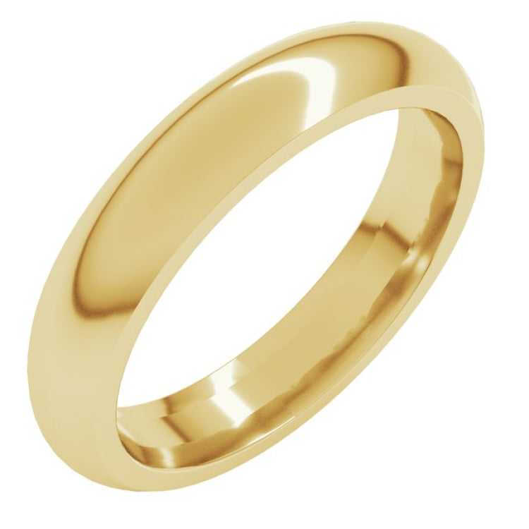 18K Yellow Gold 4 mm Comfort-Fit Half Round Band Size 5.5
